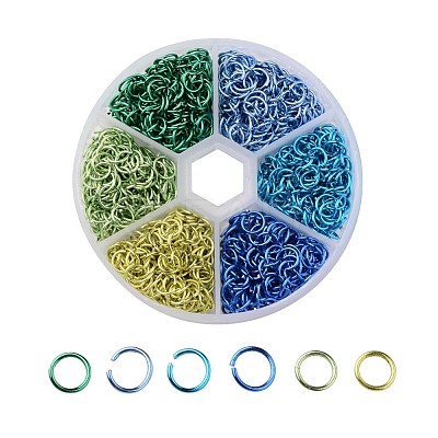 6 Colors Aluminum Wire Open Jump Rings ALUM-X0001-01A-1