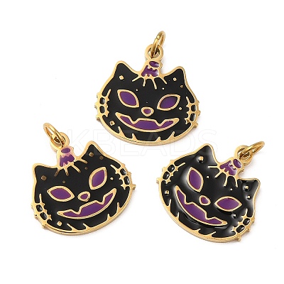 Halloween Ion Plating(IP) 304 Stainless Steel Charms STAS-D066-08G-1