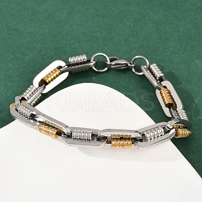 201 Stainless Steel Twisted Chain Bracelets for Women BJEW-B143-12GP-1