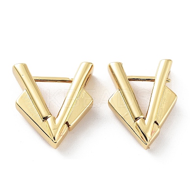 Triangle Rack Plating Brass Hoop Earrings for Women KK-Z038-19G-1