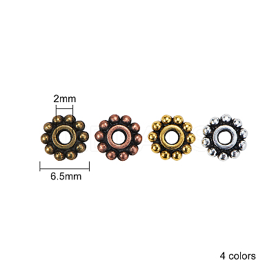 Gear Tibetan Style Alloy Spacer Beads PALLOY-CJ0001-55-RS-1