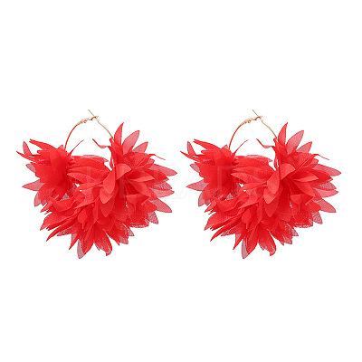 Alloy Cloth Hoop Earrings FS-WGC8145-09-1