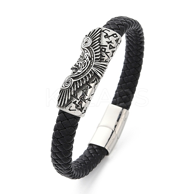 Braided Microfiber Leather Cord Bracelets BJEW-D304-09AS-1