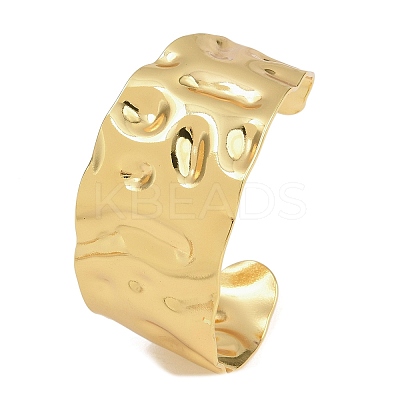 Simple 304 Stainless Steel Cuff Bangles for Women BJEW-P363-10G-1
