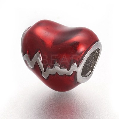 304 Stainless Steel European Beads OPDL-L013-04C-1