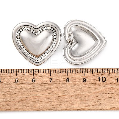 304 Stainless Steel Rhinestone Stud Earrings EJEW-K311-02P-1