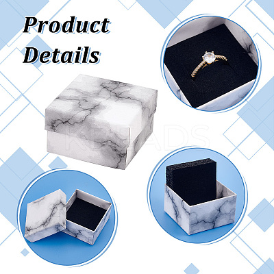 Square Cardboard Jewelry Boxes LS-CON-WH0092-46-1