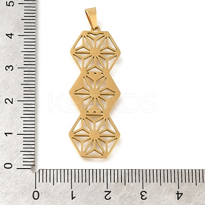304 Stainless Steel Pendants STAS-R131-02G-1