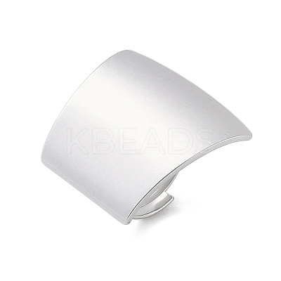 Anti-Tarnish 304 Stainless Steel Trapezoid Open Cuff Rings RJEW-M047-01P-1