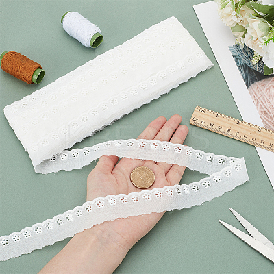 15 Yards Cotton Embroidery Flower Lace Trim DIY-WH0542-34C-1