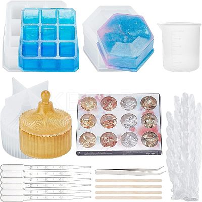 DIY Beauty Makeup Storage Box Epoxy Resin Crafts Kits DIY-OC0003-69-1