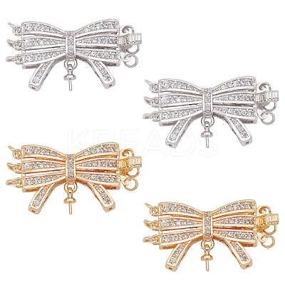 4Pcs 2 Colors Brass Box Clasps KK-CA0001-73-1