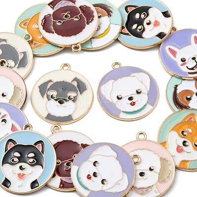 16Pcs 8 Style Eco-Friendly Alloy Enamel Pendants ENAM-FS0001-15-1