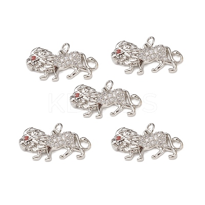 Brass Micro Pave Cubic Zirconia Charms KK-E068-VB301-1