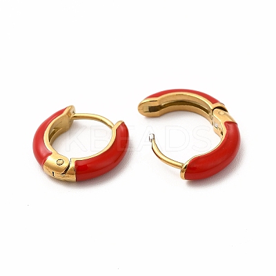 Ion Plating(IP) Enamel Hoop Earrings EJEW-G344-02G-05-1