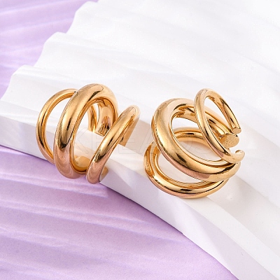 Triple C-Shaped 304 Stainless Steel Cuff Earrings EJEW-A131-04D-G-1