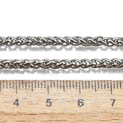 Tarnish Resistant Trendy Men's 201 Stainless Steel Wheat Chain Necklaces LS-NJEW-L043A-45P-1