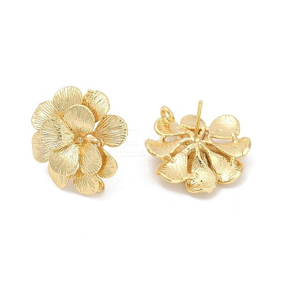 Brass Stud Earring Findings KK-Z099-05G-04-1