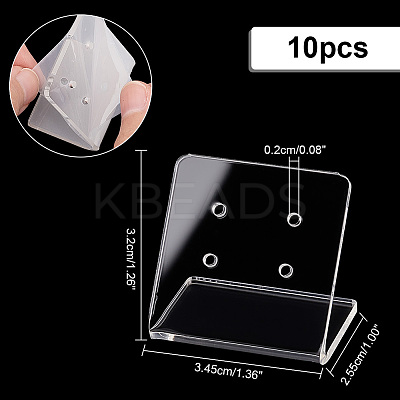 4-Hole Acrylic Slant Back Earring Display Stands EDIS-WH0029-87A-01-1