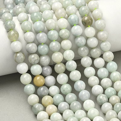 Natural Myanmar Jade/Burmese Jade Beads Strands G-K310-C05-8mm-01-1