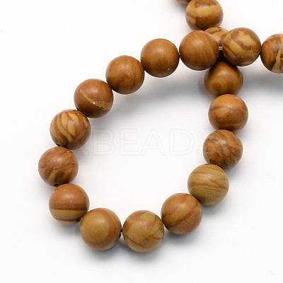 Natural Tigerskin Jasper Round Beads Strands X-G-S166-8mm-1