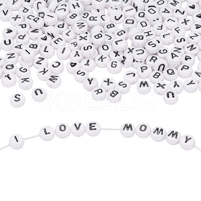 200Pcs 2 Style White Acrylic Enamel Beads SACR-YW0001-04-1