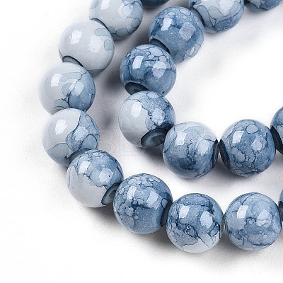 Baking Paint Glass Beads Strands X-DGLA-N003-10mm-C07-1