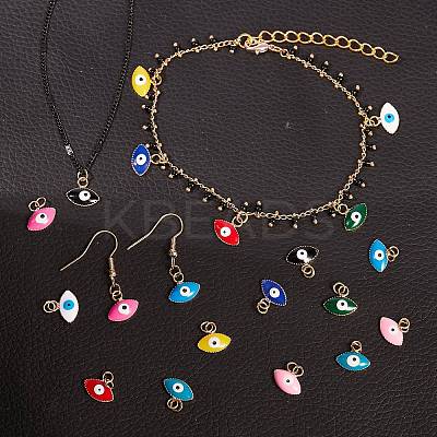 20Pcs 10 Colors Brass Enamel Charms KK-SZ0004-06-1