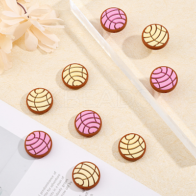 10Pcs 2 Colors Food Grade Eco-Friendly Silicone Beads SIL-CA0001-77-1