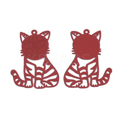 430 Stainless Steel Kitten Pendants STAS-S108-18D-1