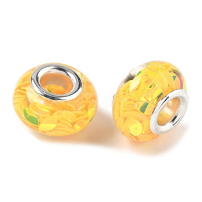 Transparent Resin Rondelle European Beads RESI-S023-32-1
