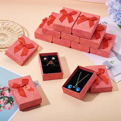 Rectangle Paper Jewelry Set Storage Gift Boxes with Bowknot CON-TAC0014-12D-1