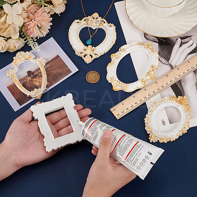 5Pcs 5 Style Resin Picture Frame AJEW-FG0002-34-1