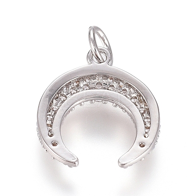 Brass Micro Pave Cubic Zirconia Pendants ZIRC-G166-06P-1