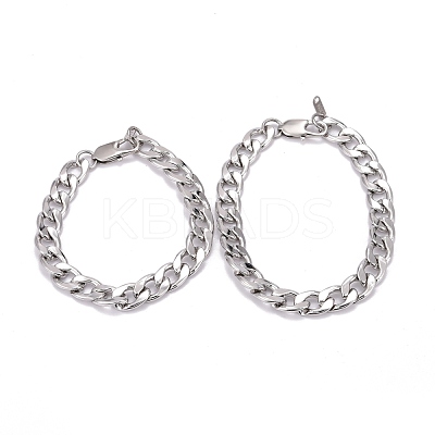 Tarnish Resistant 304 Stainless Steel Curb Chains Bracelets BJEW-JB06273-1