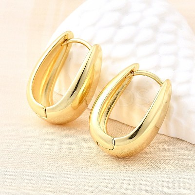 U-Shaped Brass Hoop Earrings EJEW-Z121-04G-1