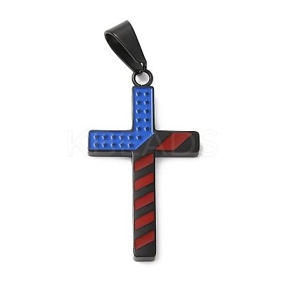 Independence Day 304 Stainless Steel Enamel Pendants STAS-E195-02EB-1