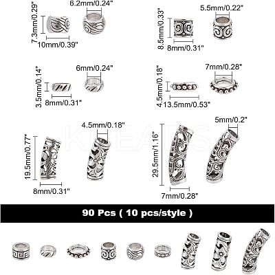 Tibetan Style Alloy Beads TIBEB-NB0001-10AS-1