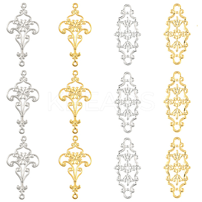 16Pcs 4 Styles 201 Stainless Steel Links STAS-YW0003-51-1