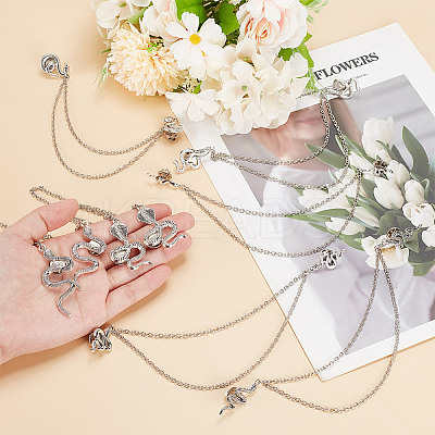 Alloy Charm Hanging Chains Collar Pins Tie Clips AJEW-GO00024-1