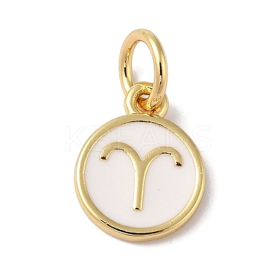 Real 18K Gold Plated Brass Enamel Charms KK-L216-001G-J02-1