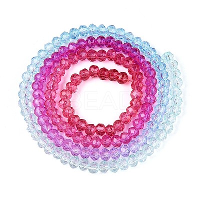 Transparent Gradient Color Glass Beads Strand GLAA-TAC0022-05S-01-1