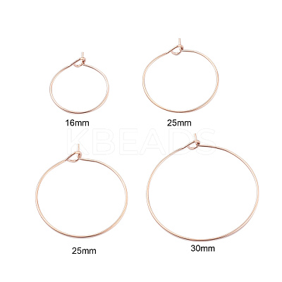 24Pcs 4 Size 316L Surgical Stainless Steel Hoop Earring Findings STAS-ZZ0001-03RG-1