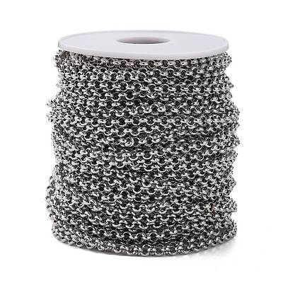 Tarnish Resistant 304 Stainless Steel Rolo Chains STAS-O076-16-1