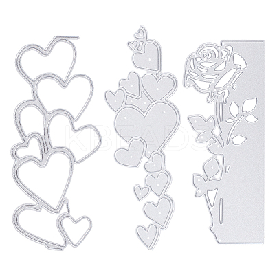 3pcs 3 styles Carbon Steel Cutting Dies DIY Templates DIY-GF0006-31-1