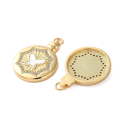 Brass Micro Pave Cubic Zirconia Pendants KK-U070-01E-G-1