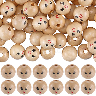 120Pcs Unfinished Natural Wood Beads WOOD-GF0002-21A-1