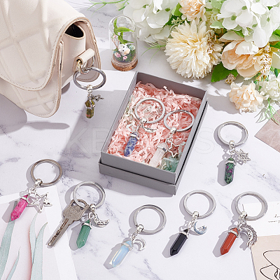 Bullet Gemstone Pendant Keychain KEYC-AB00010-1