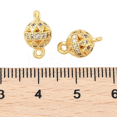 Brass Micro Pave Cubic Zirconia Connector Charms KK-U056-03G-1