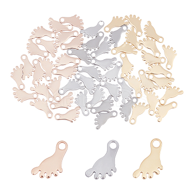 60Pcs 3 Colors 304 Stainless Steel Charms STAS-UN0029-45-1
